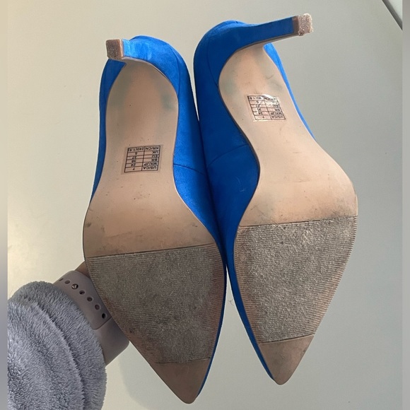 Royal Blue Suede Heels Size 7.5 Pumps Forever21 - Picture 3 of 4